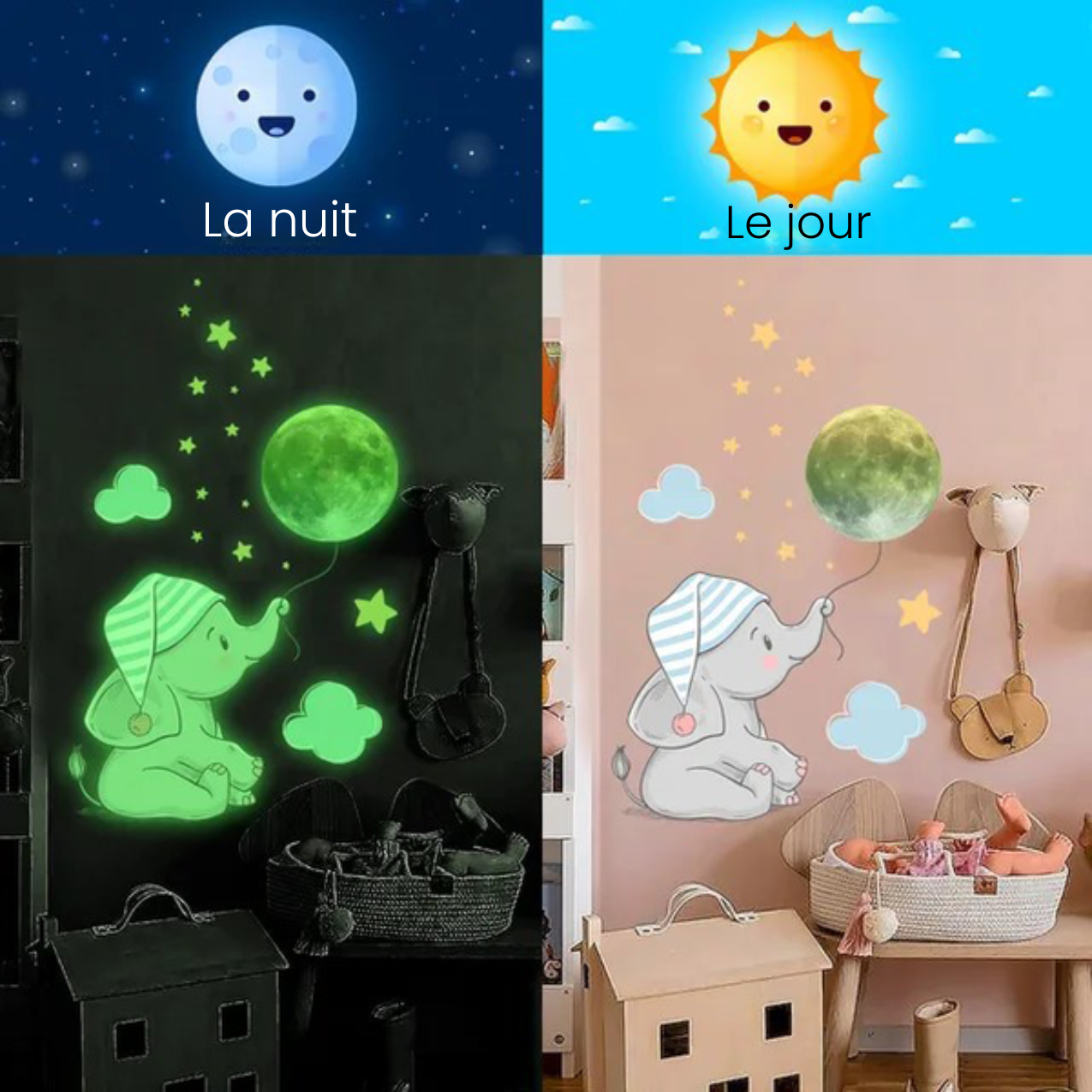 Autocollants muraux lumineux pour des nuits paisibles