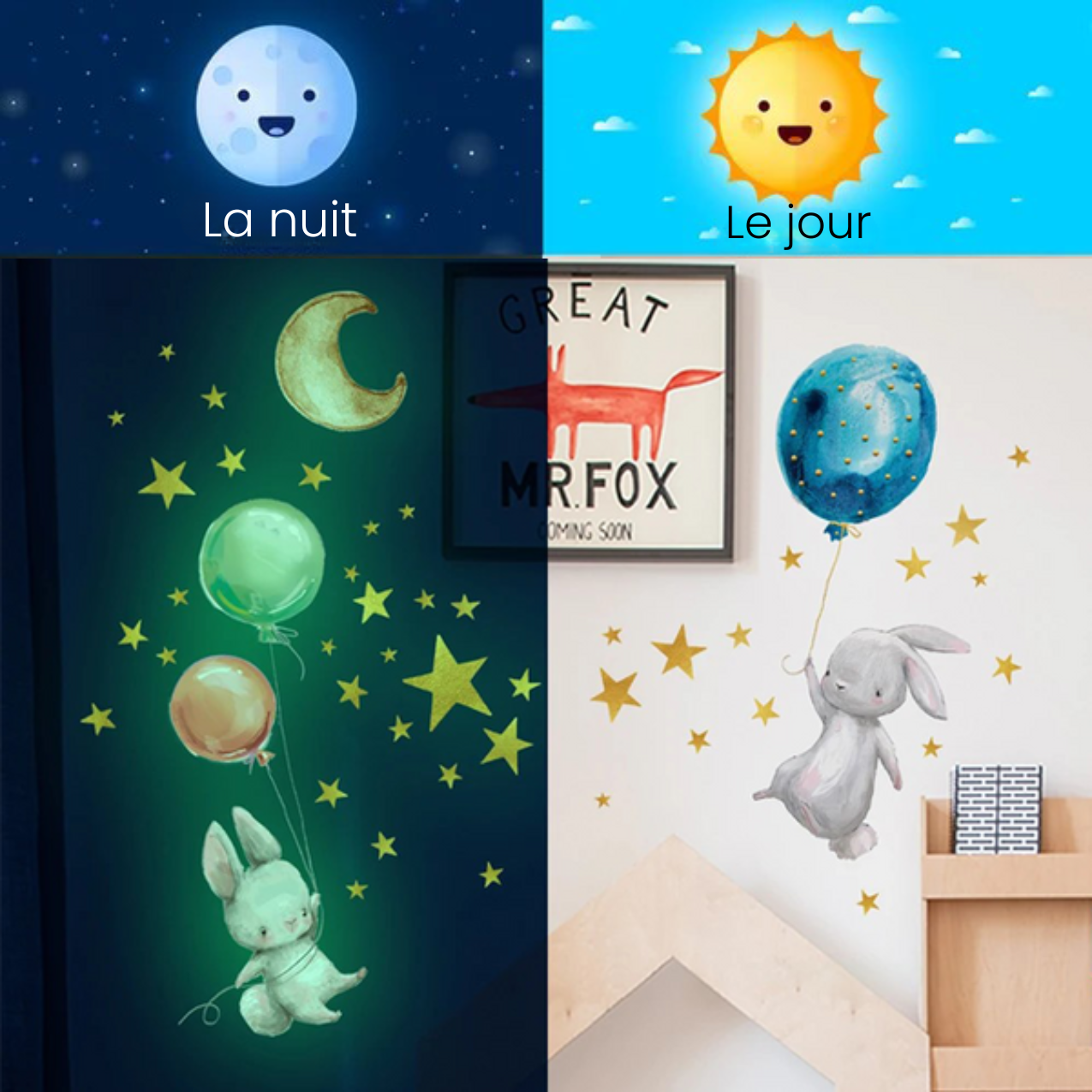 Autocollants muraux lumineux pour des nuits paisibles
