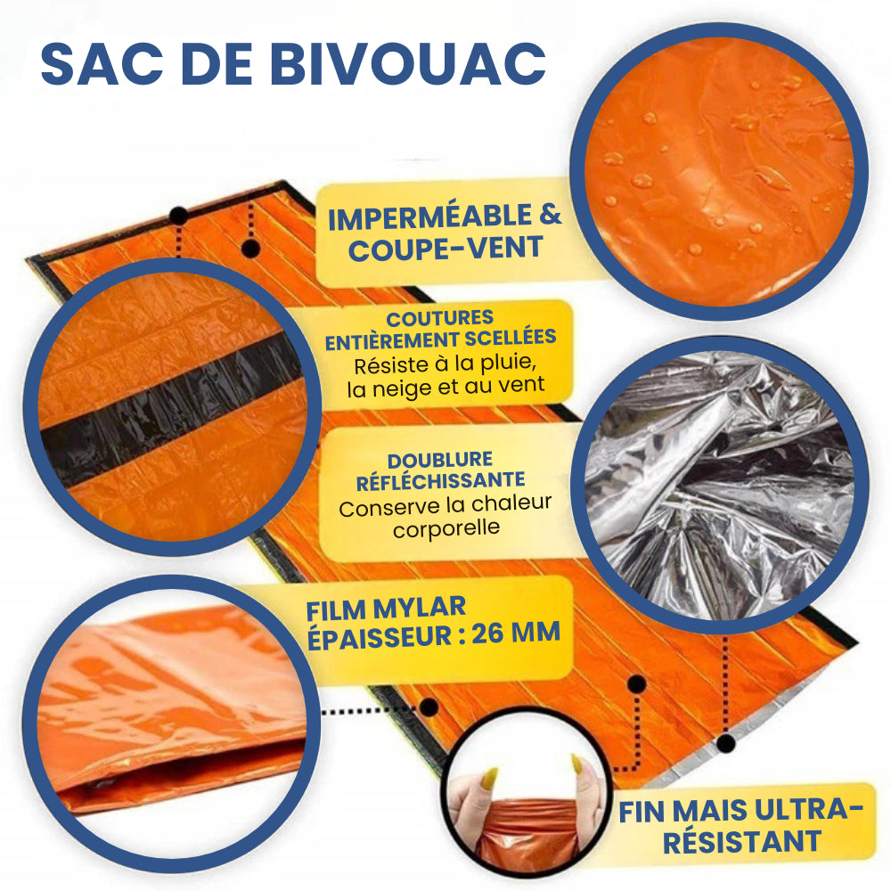 Sac de bivouac - Le sac de couchage d'urgence compact