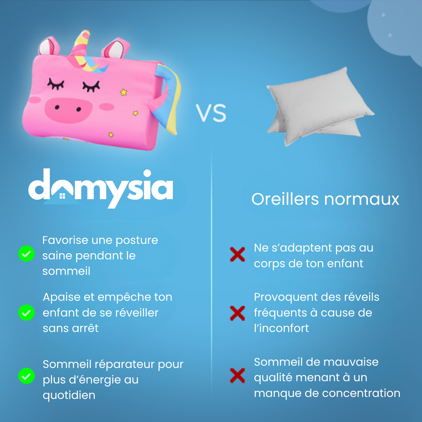 L’oreiller pour enfants pour un sommeil meilleur et plus sain