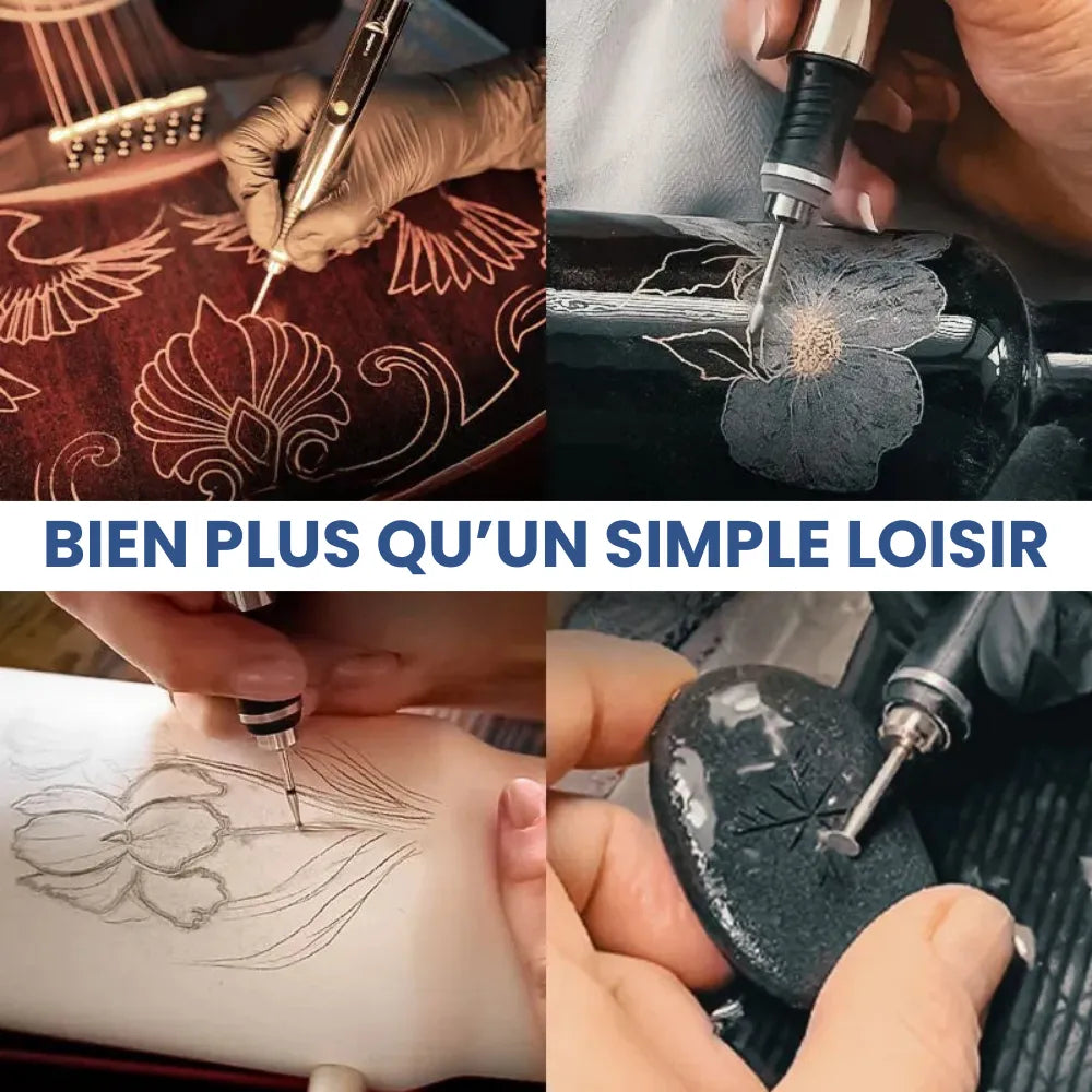 Stylo Graveur Électrique Rechargeable – Gravure Précise sur Bois, Métal & Verre