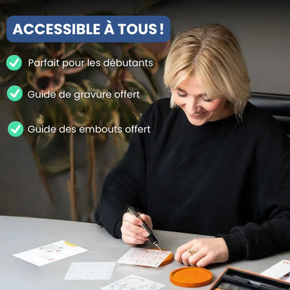 Stylo Graveur Électrique Rechargeable – Gravure Précise sur Bois, Métal & Verre