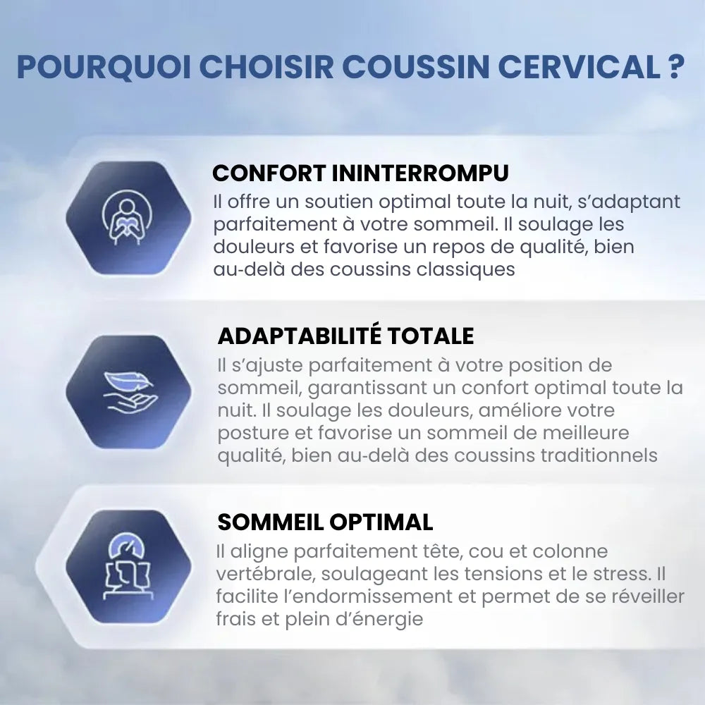 Coussin Cervical Ergonomique en Mémoire de Forme