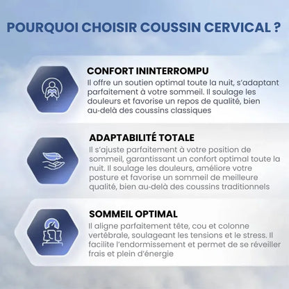 Coussin Cervical Ergonomique en Mémoire de Forme