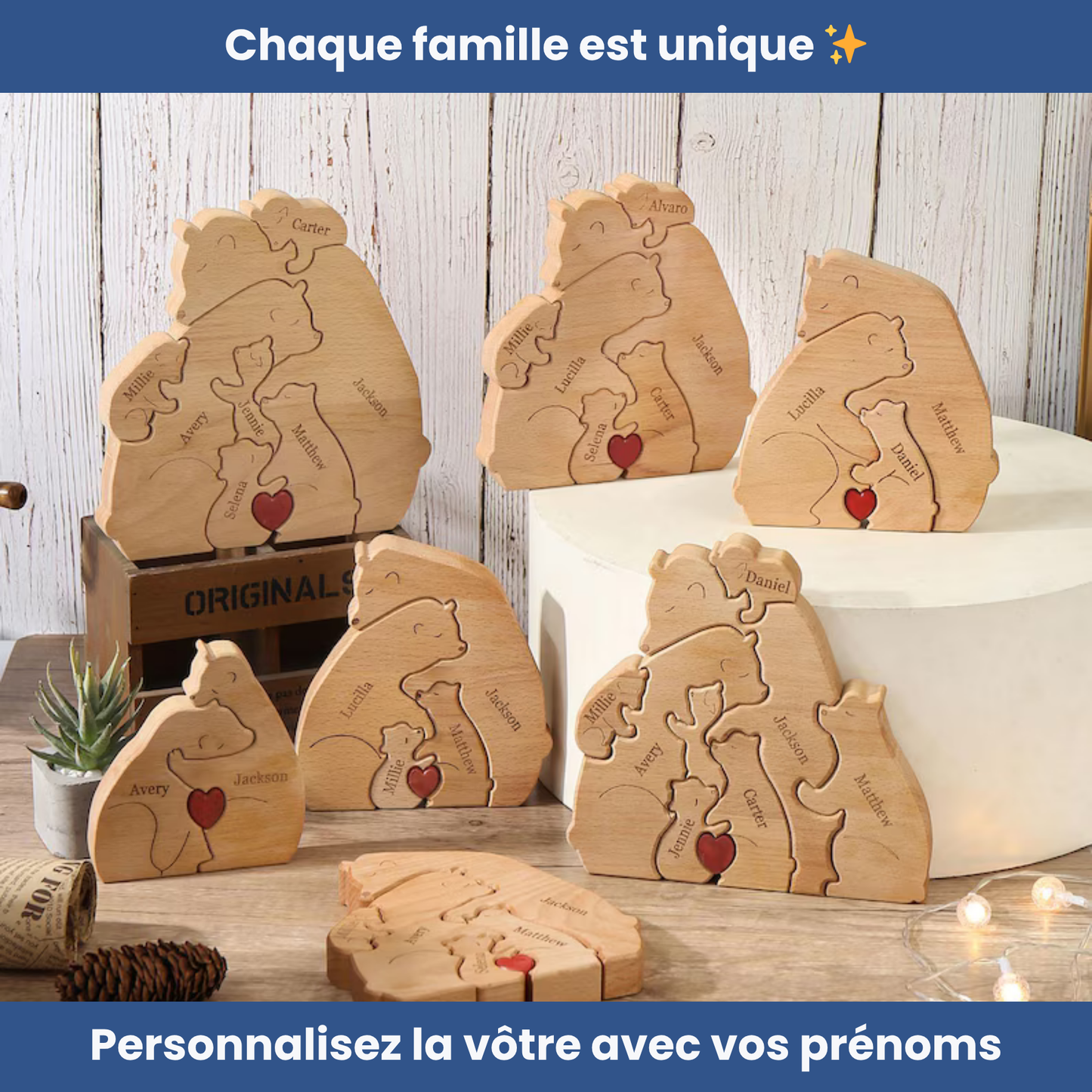 Notre Famille Ours - Cadeau parfait à personnaliser